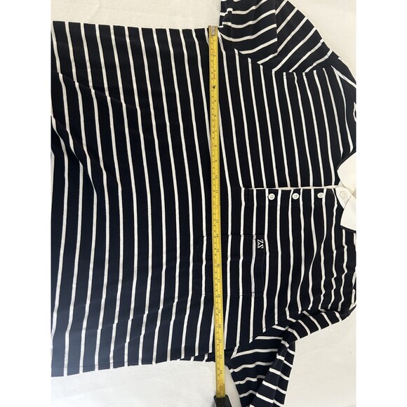 Zegna Sport Men’s XL Blue White Collar Horizontal Striped Pull Over L/S - Picture 5 of 6